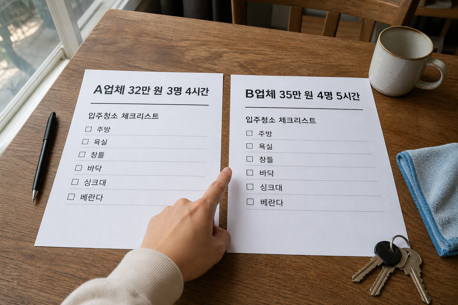 입주청소 업체 고르는 법: 체크리스트 7가지와 견적 비교법