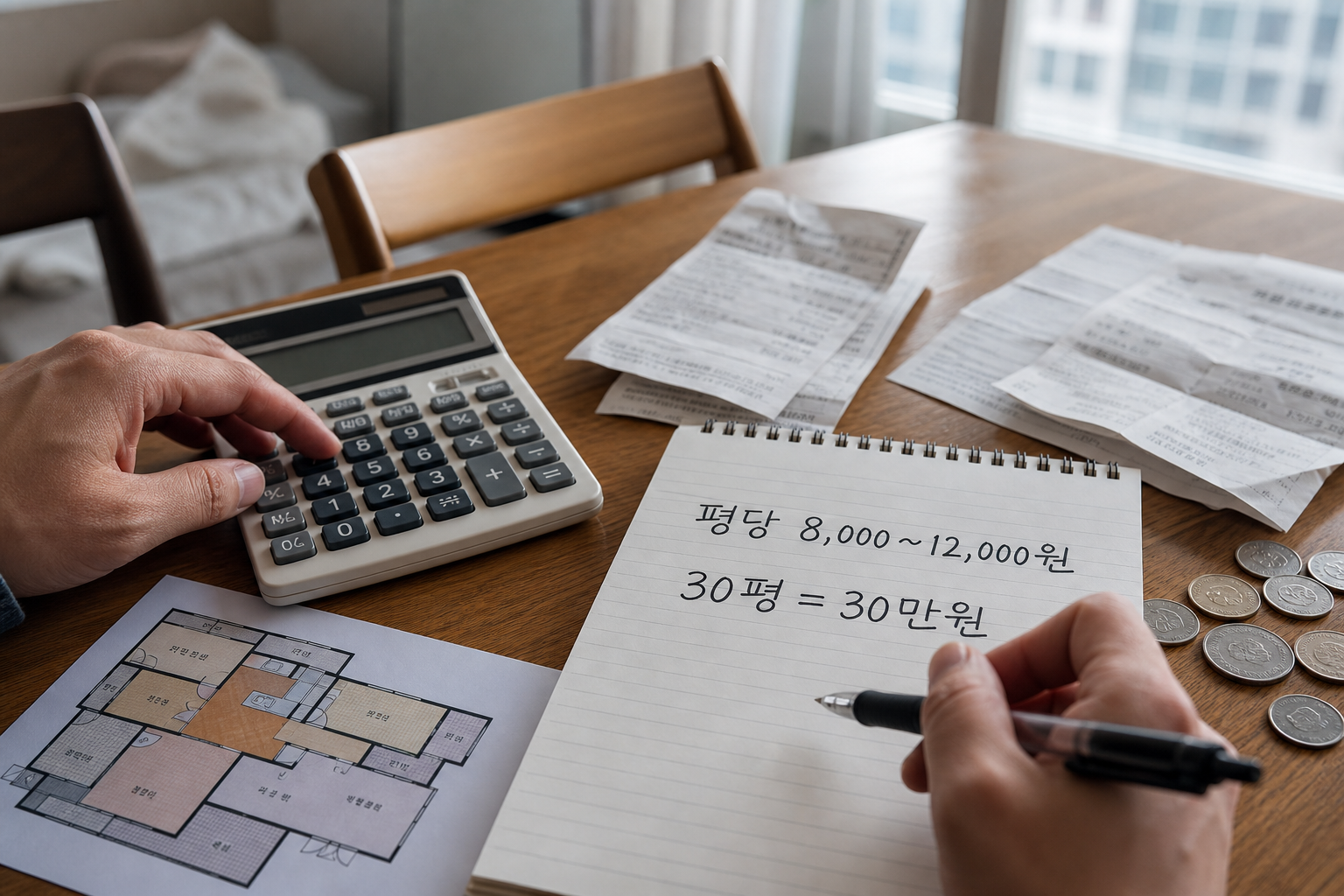 입주청소 비용 계산 방법과 평당 단가 적용 기준