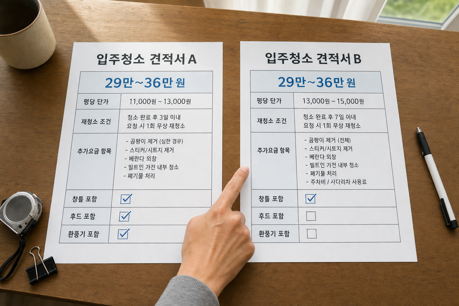 입주청소 업체 견적 비교할 때 꼭 확인해야 할 5가지 항목