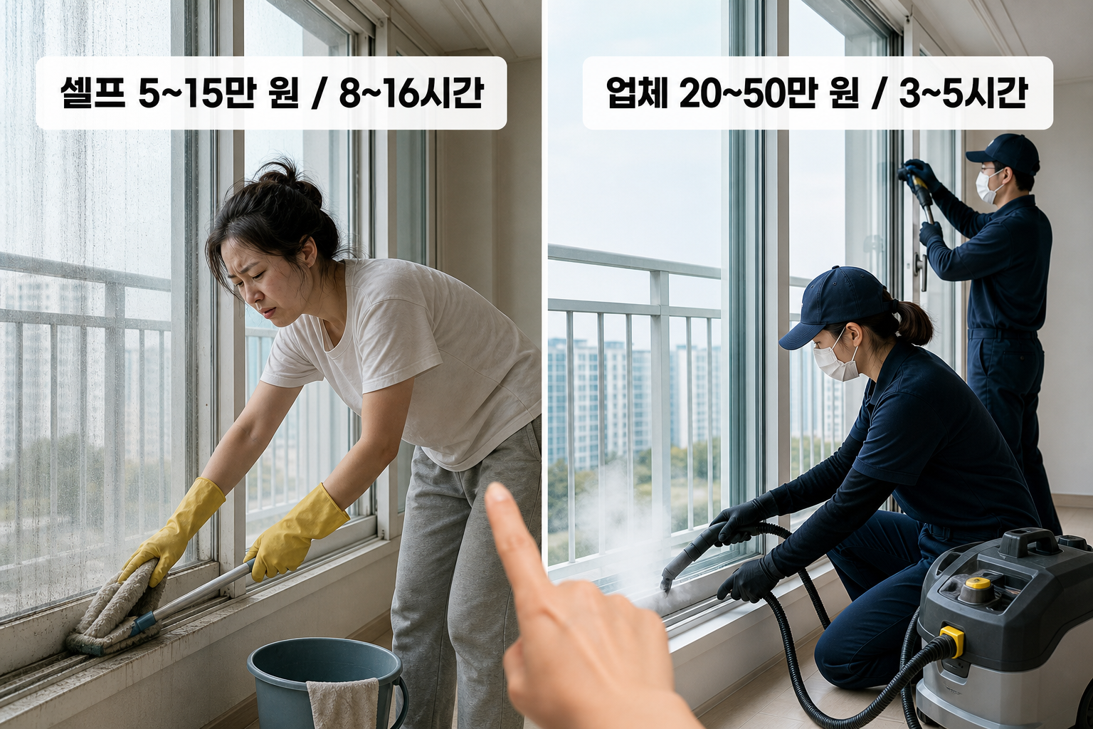 입주청소 셀프 vs 업체 비용·시간 비교