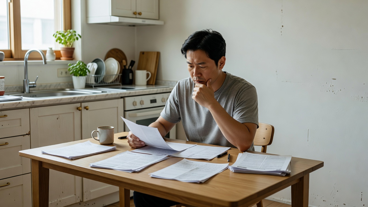 입주청소 업체 비교 체크리스트를 검토하는 모습
