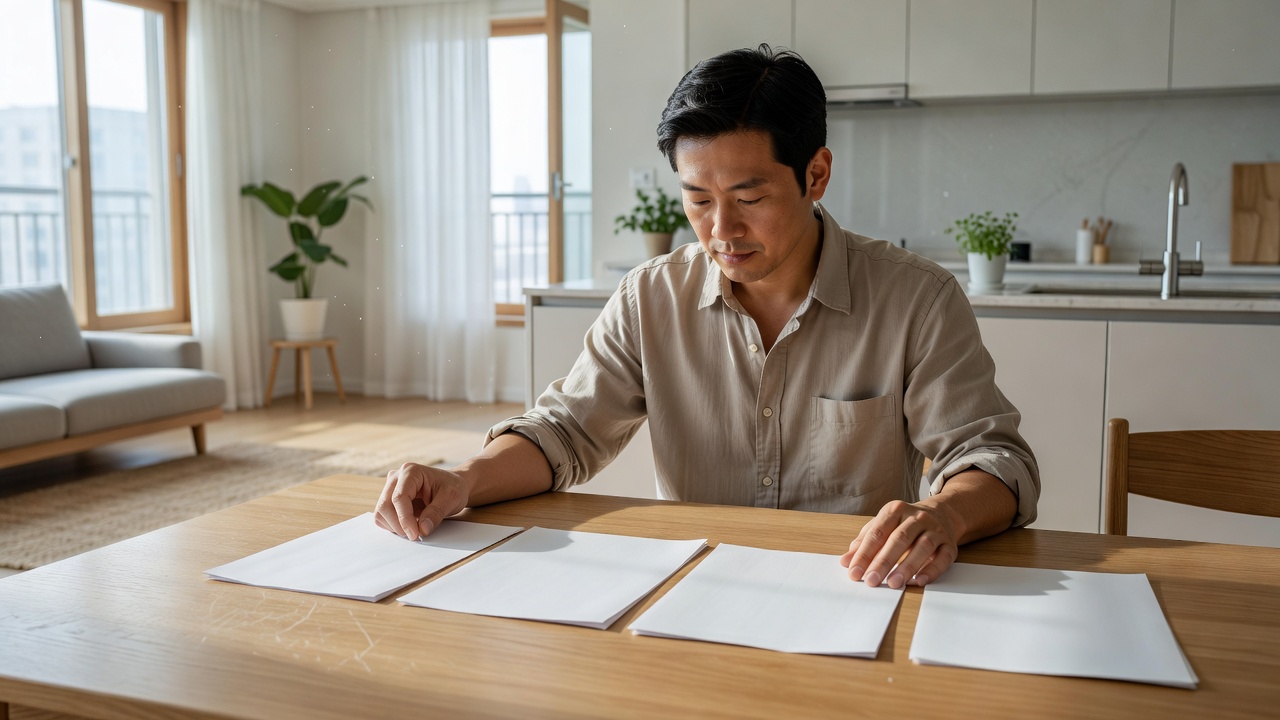 입주청소 견적 비교를 위한 서류 정리 모습