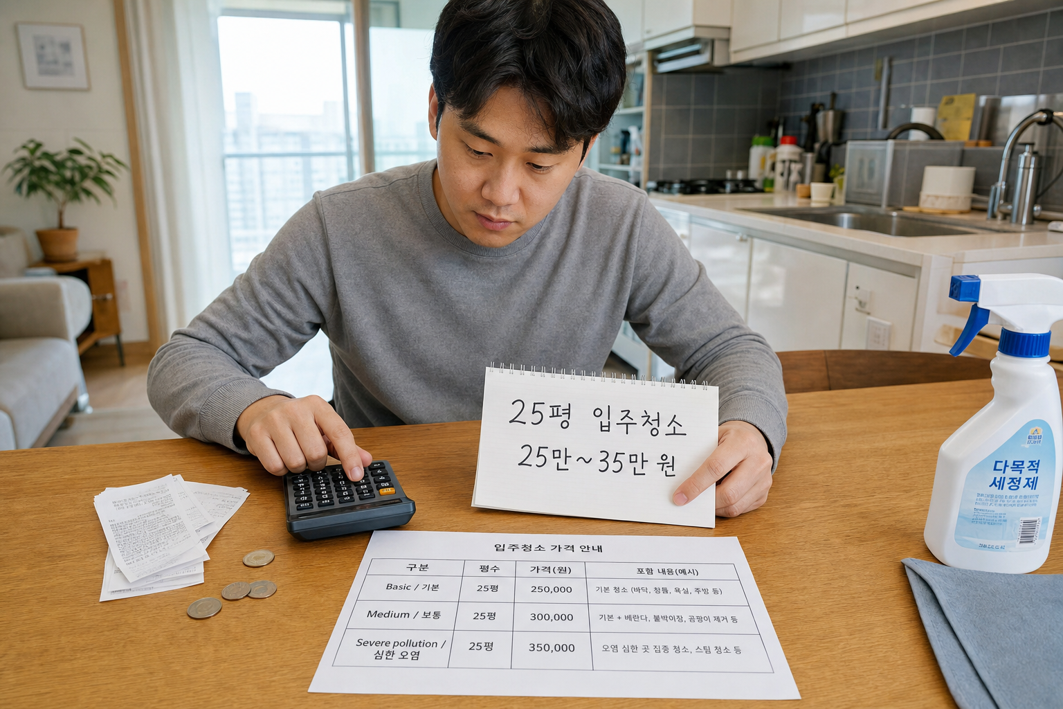 25평 입주청소 비용 실제 비용과 서비스 범위